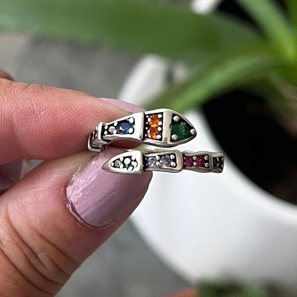 The Multi-Colored Serpent Ring in 925 silver - Picture 9 of 12